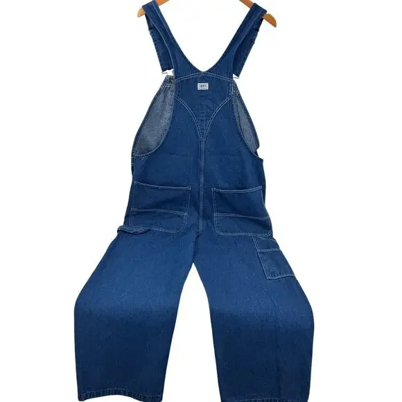Liberty Bib Overalls Mens 38x30 (40x29 ACTUAL) Blue Denim Carpenter - Picture 3 of 12